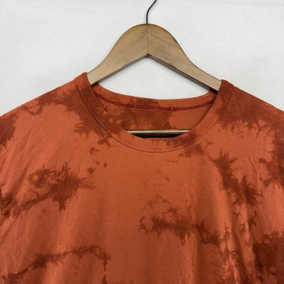 Lululemon Shirt men's XL Orange The Fundamental Tie Dye Workout Training Gym - Picture 1 of 8